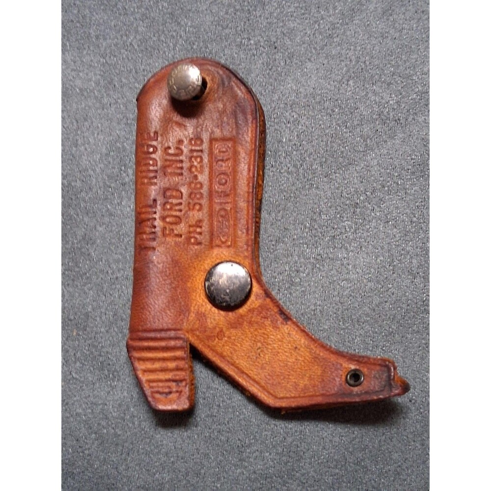 Vintage Cowboy Boot Ford Keychain Leather Trail Ridge Ford